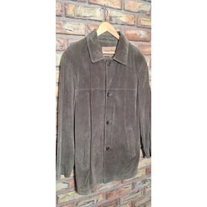 Newport Harbor- Olive Suede Jacket- men's size S- 4 button- excellent condition!